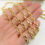 Gold Plated 925 Sterling Silver Diamond Cut Marina Chain